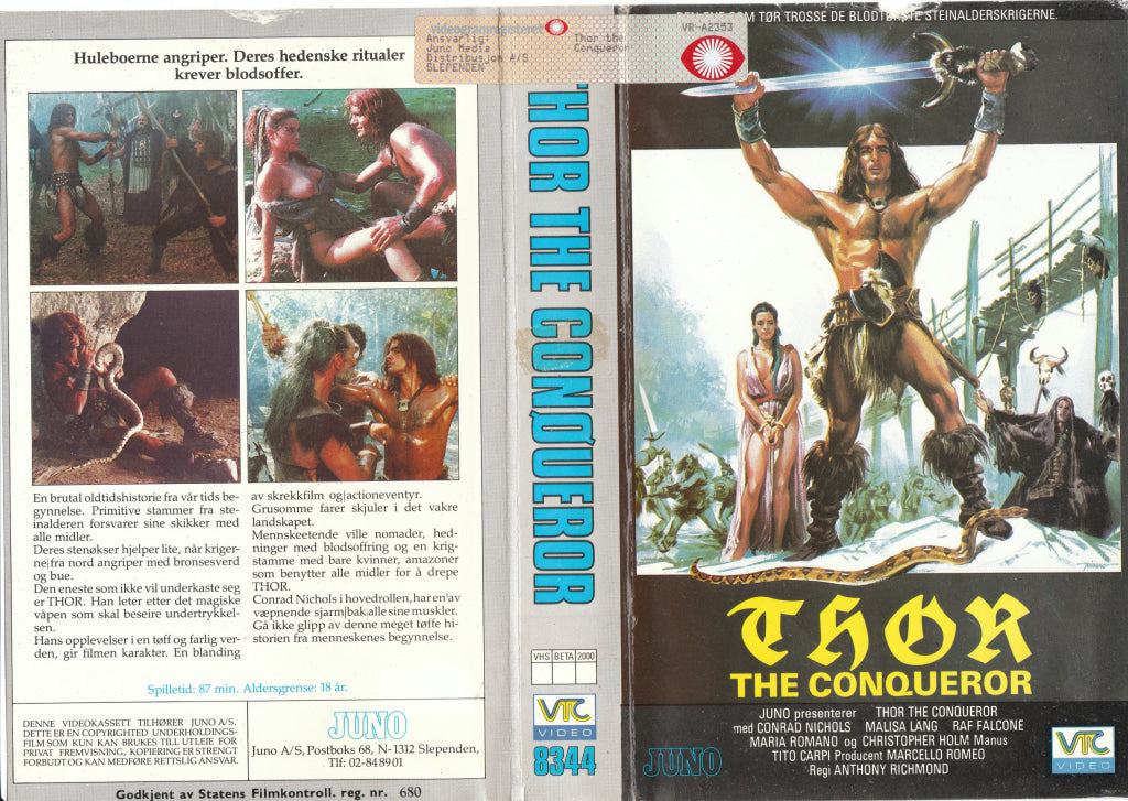 Download / Stream: Thor The Conqueror. 1983. Vhs Big Box. Norwegian Subtitles.
