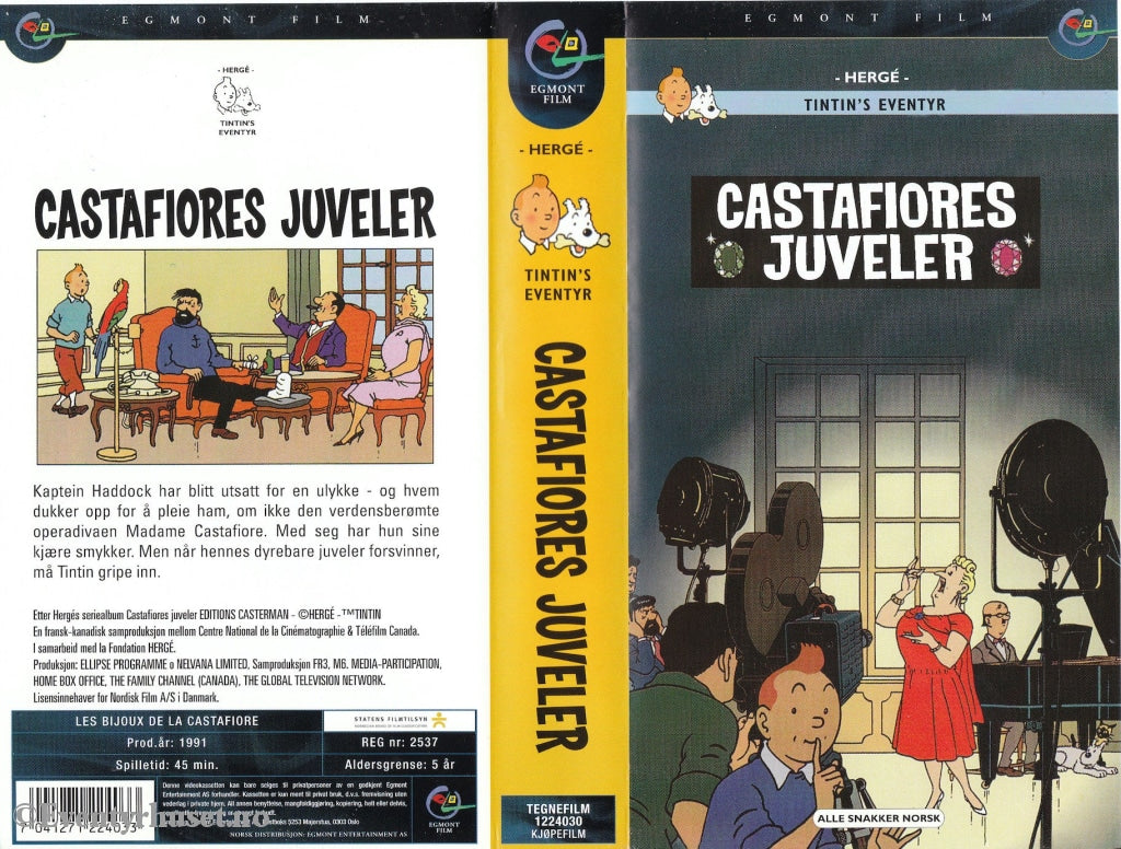 Download / Stream: Tintin - Castafiores Juveler. Vhs. Norwegian Dubbing. Vhs