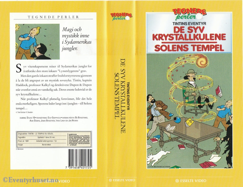 Download / Stream: Tintin De Syv Krystallkulene Solens Tempel. 1981. Vhs. Norwegian Subtitles. Vhs