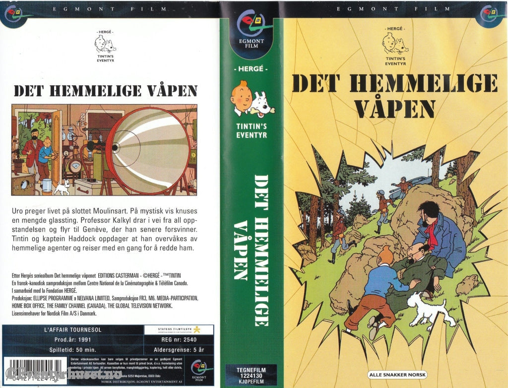Download / Stream: Tintin - Det Hemmelige Våpen. Vhs. Norwegian Dubbing. Vhs