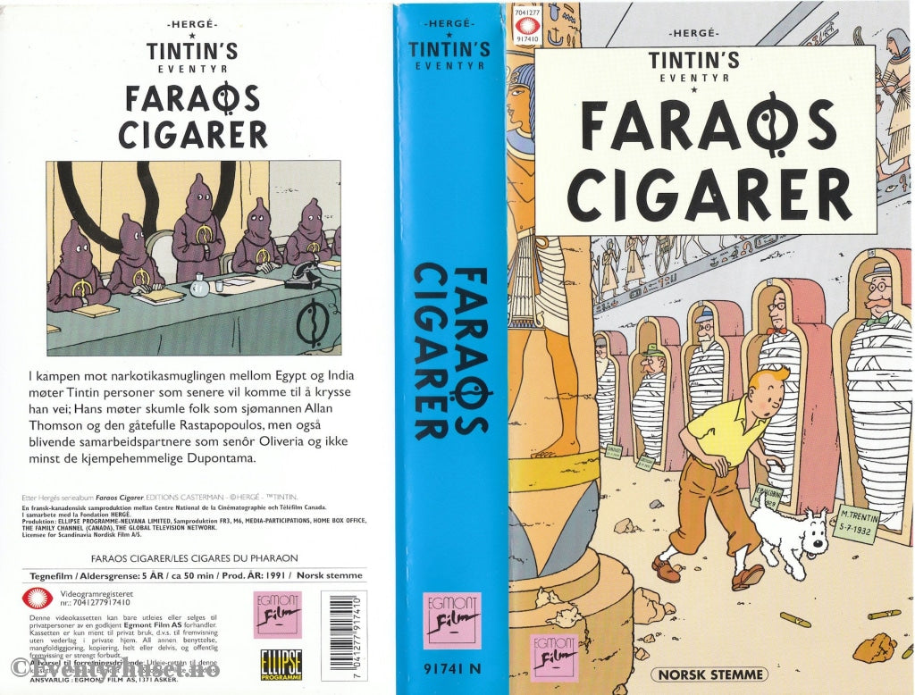 Download / Stream: Tintin - Faraos Cigager. Vhs. Norwegian Dubbing. Vhs