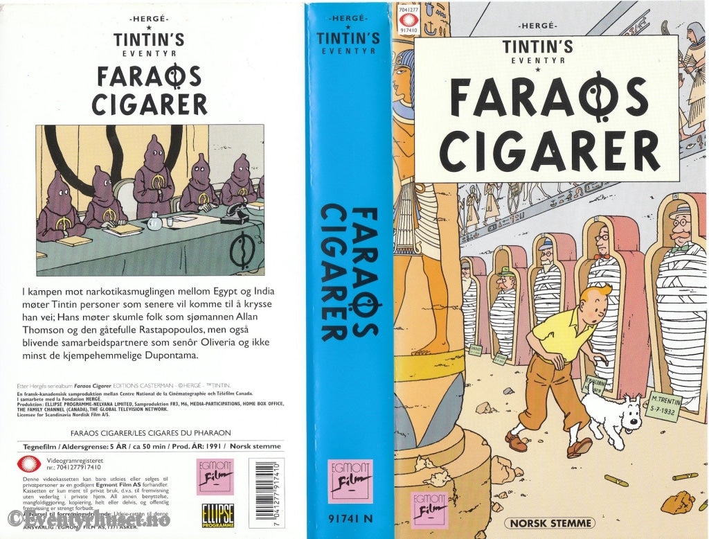Download / Stream: Tintin - Faraos Cigager. Vhs. Norwegian Dubbing. Vhs