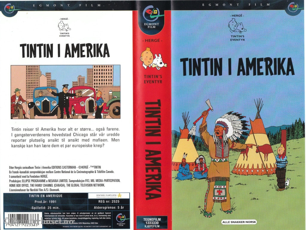 Download / Stream: Tintin I Amerika. Vhs. Norwegian Dubbing. Vhs
