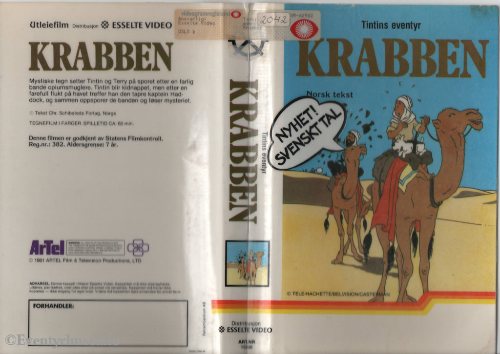 Download / Stream: Tintin - Krabben. 1981. VHS Big Box. Norwegian subtitles Swedish dubbing. VHS