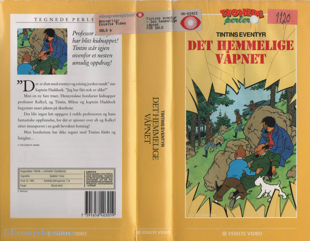 Download / Stream: Tintin og det hemmelige våpenet. 1981. VHS SB. Norwegian subtitles. VHS