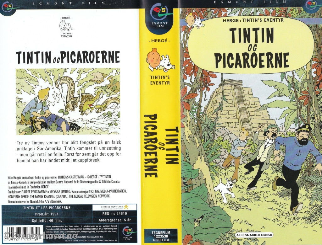 Download / Stream: Tintin Og Picaroerne. Vhs. Norwegian Dubbing. Vhs