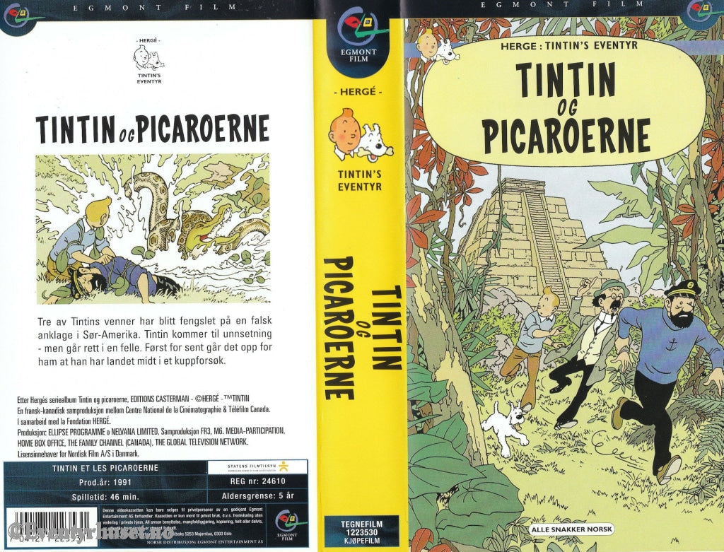 Download / Stream: Tintin Og Picaroerne. Vhs. Norwegian Dubbing. Vhs
