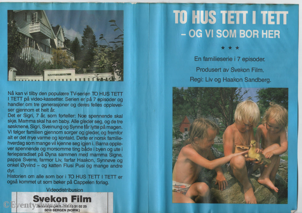 Download / Stream: To hus tett i tett - og vi som bor her. 1985. VHS Big Box. Norwegian. VHS