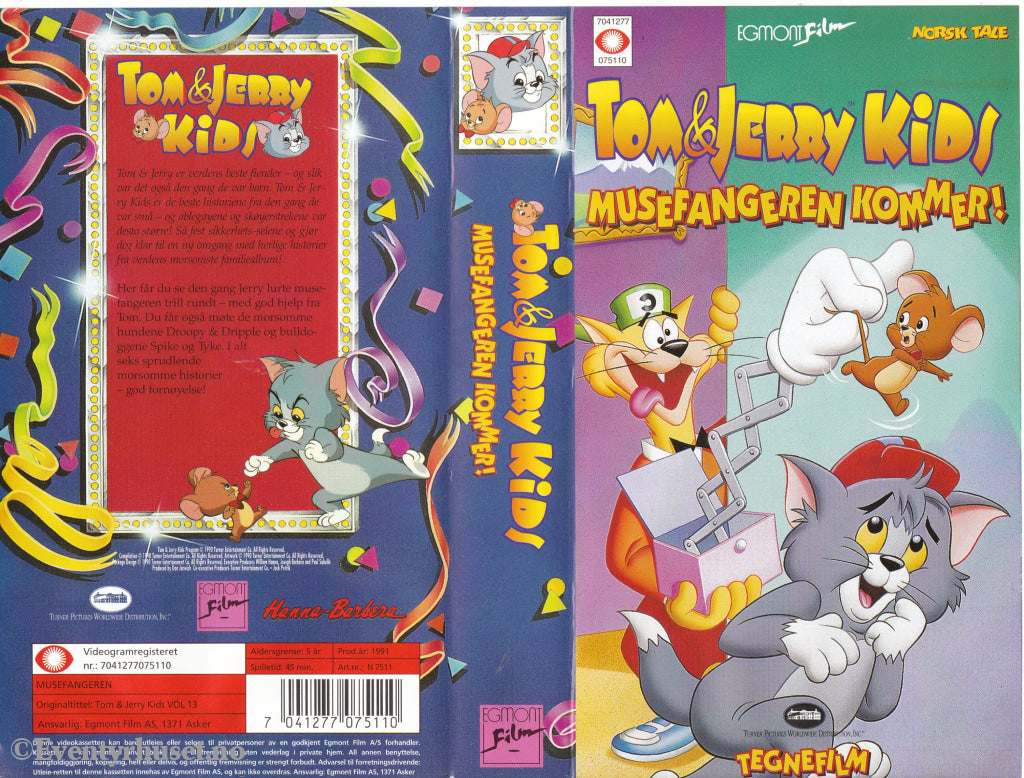 Download / Stream: Tom & Jerry Kids. Musefangeren kommer. 1991. VHS SB. Norwegian dubbing. VHS