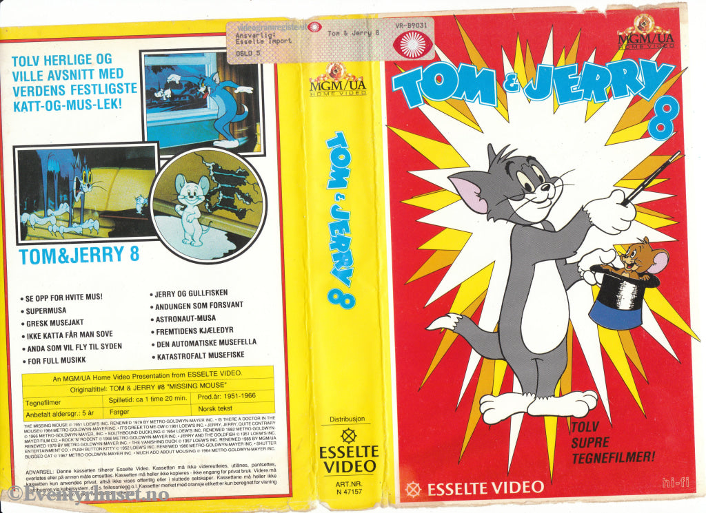 Download / Stream: Tom & Jerry. Vol. 8. 1951-66. Vhs Big Box. Norwegian Subtitles.