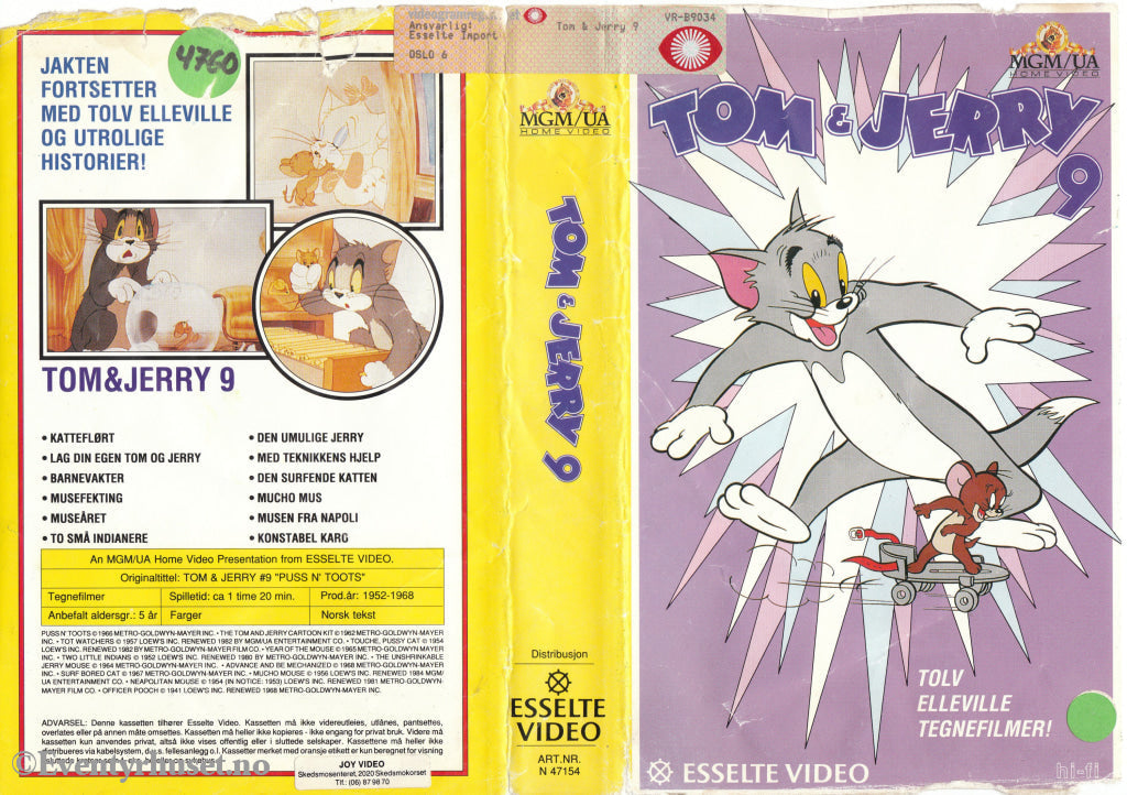 Download / Stream: Tom & Jerry. Vol. 9. 1952-68. Vhs Big Box. Norwegian Subtitles.