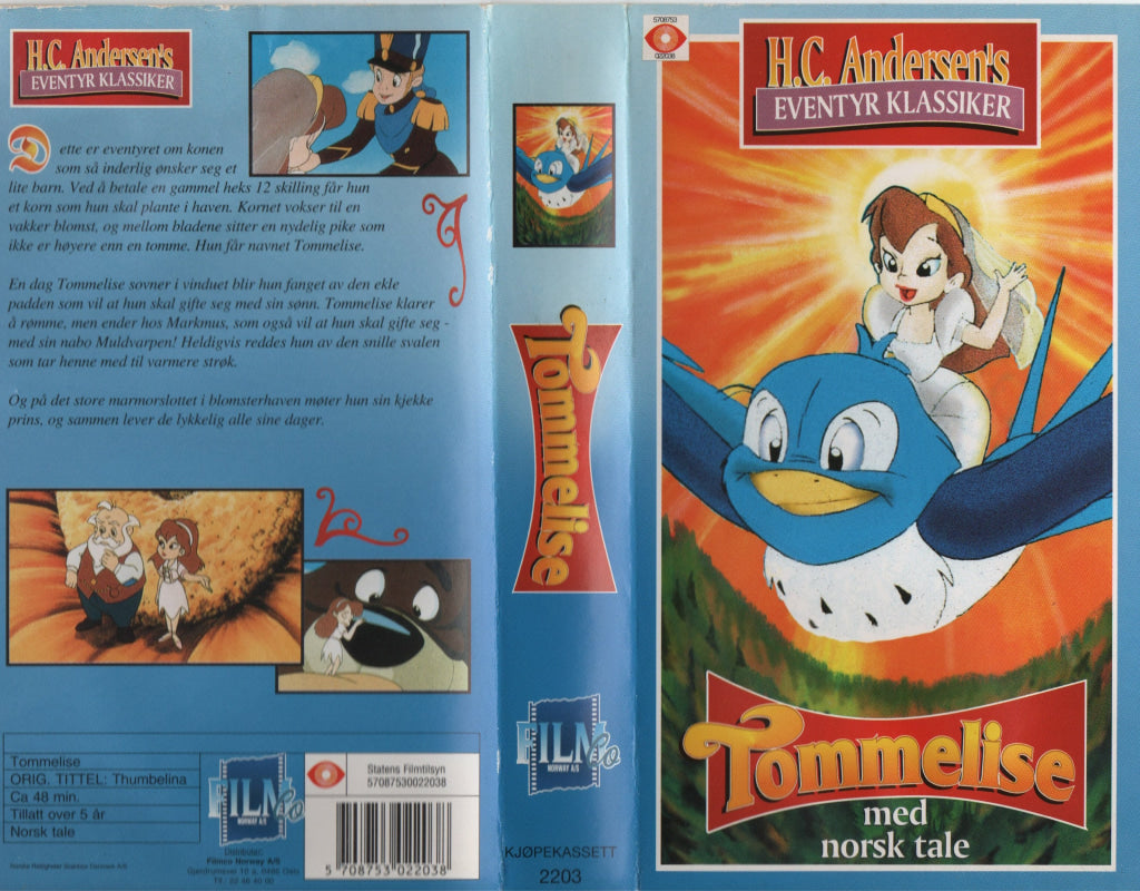 Download / Stream: Tommelise. VHS SB. Norwegian dubbing. VHS