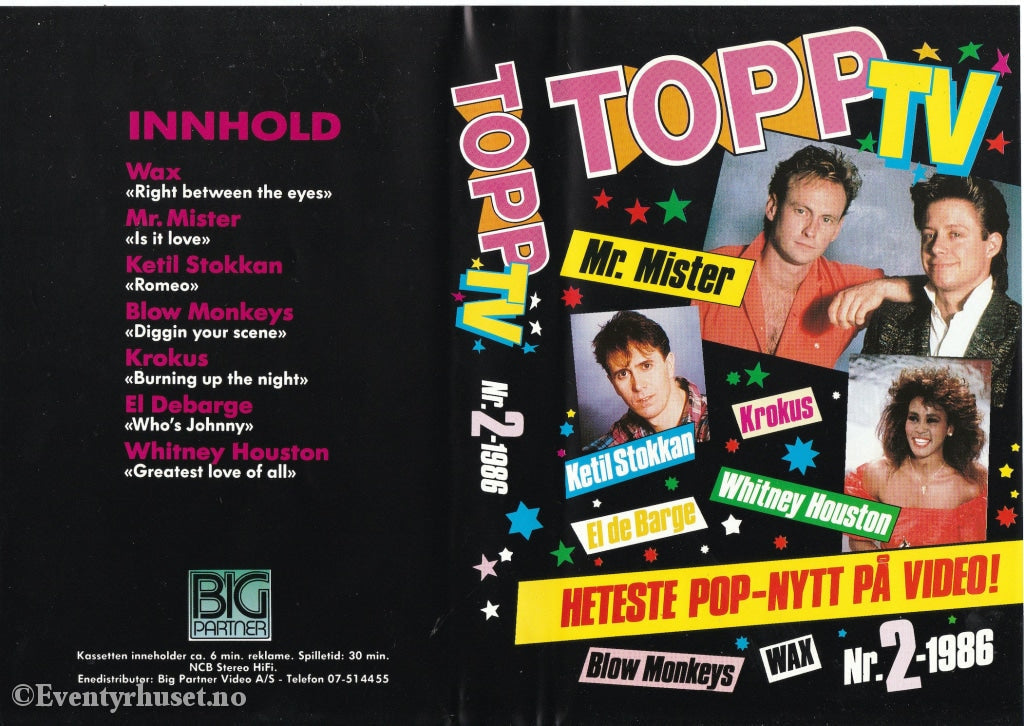 Download / Stream: Topp Tv. 1986. Vol. 2. Vhs Big Box. Norwegian.