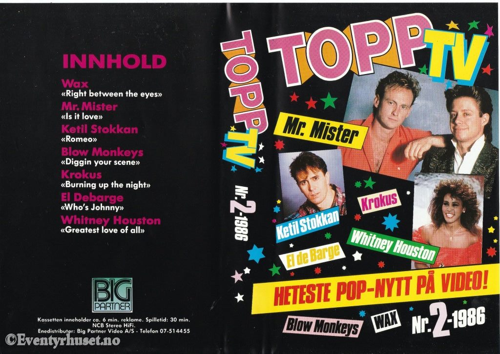 Download / Stream: Topp Tv. 1986. Vol. 2. Vhs Big Box. Norwegian.