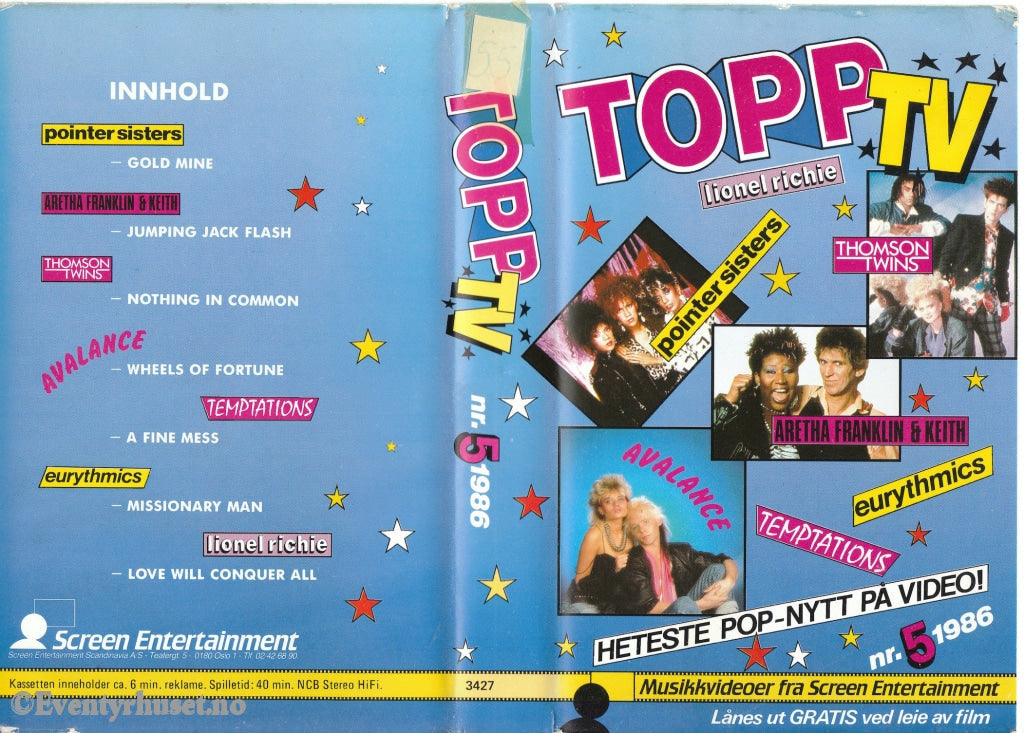Download / Stream: Topp Tv. 1986. Vol. 5. Vhs Big Box. Norwegian.