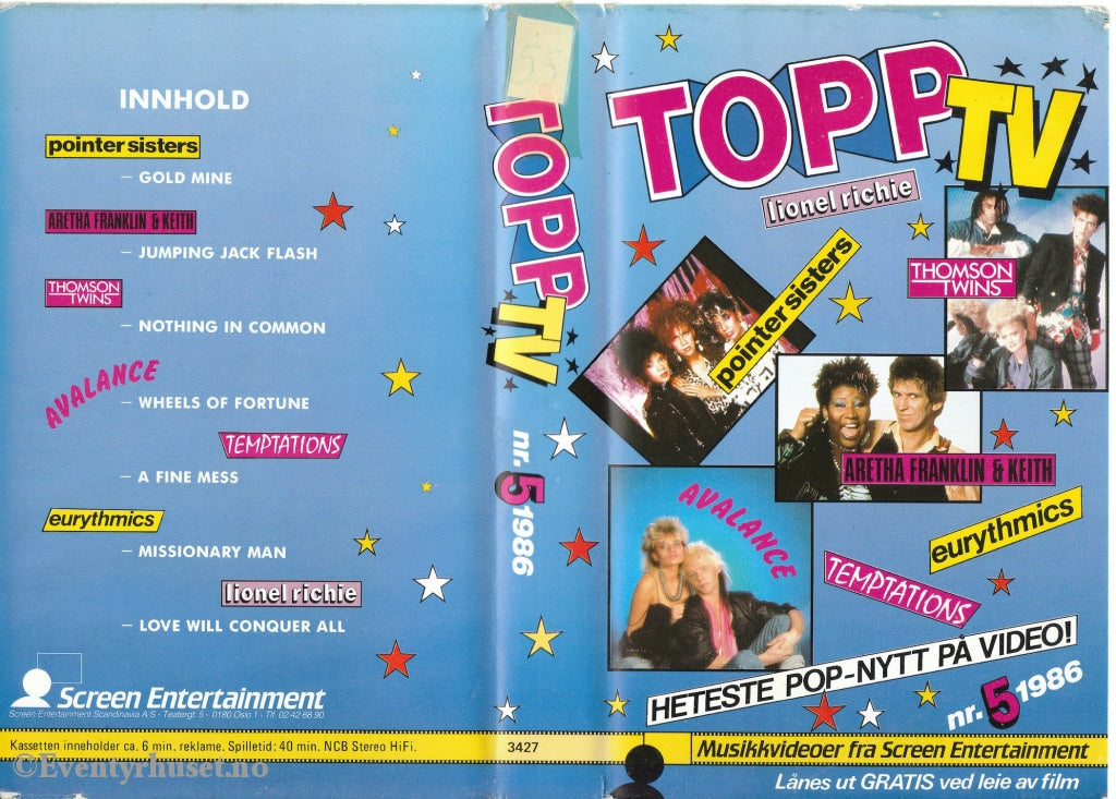 Download / Stream: Topp Tv. 1986. Vol. 5. Vhs Big Box. Norwegian.