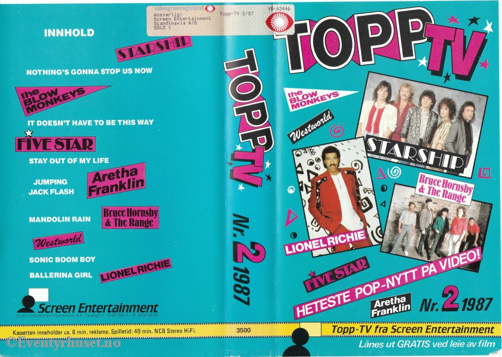 Download / Stream: Topp Tv. 1987. Vol. 2. Vhs Big Box. Norwegian.
