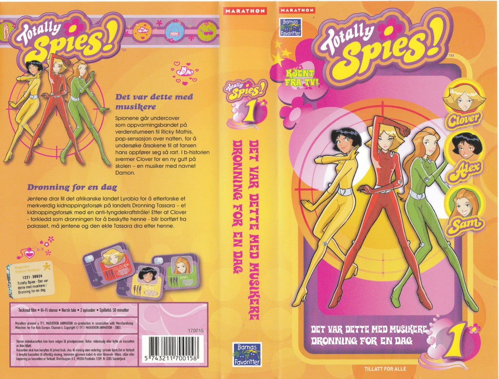 Download / Stream: Totally Spies. Vol. 1. 2003. Vhs. Norwegian Dubbing. Vhs