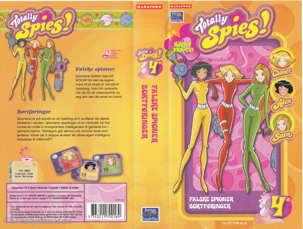 Download / Stream: Totally Spies. Vol. 4. 2003. Vhs. Norwegian Dubbing. Vhs