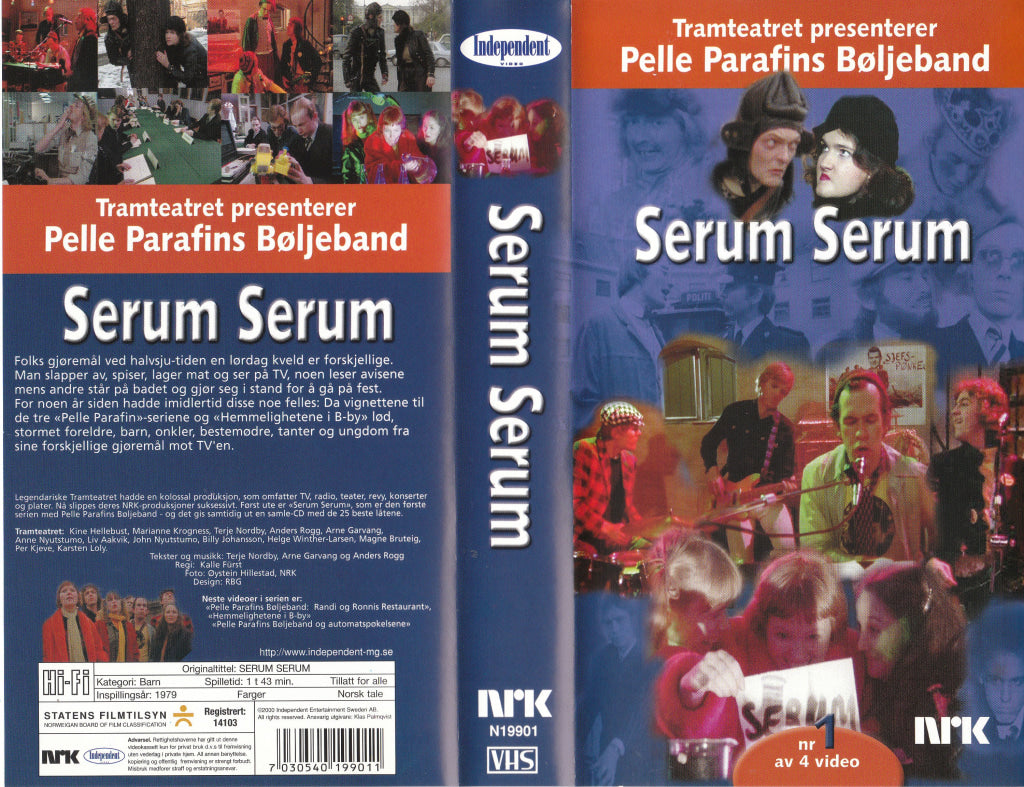 Download / Stream: Tramteateret. Vol. 1. Pelle Parafins Bøljeband - Serum Serum. 1979. VHS SB. Norwegian. VHS