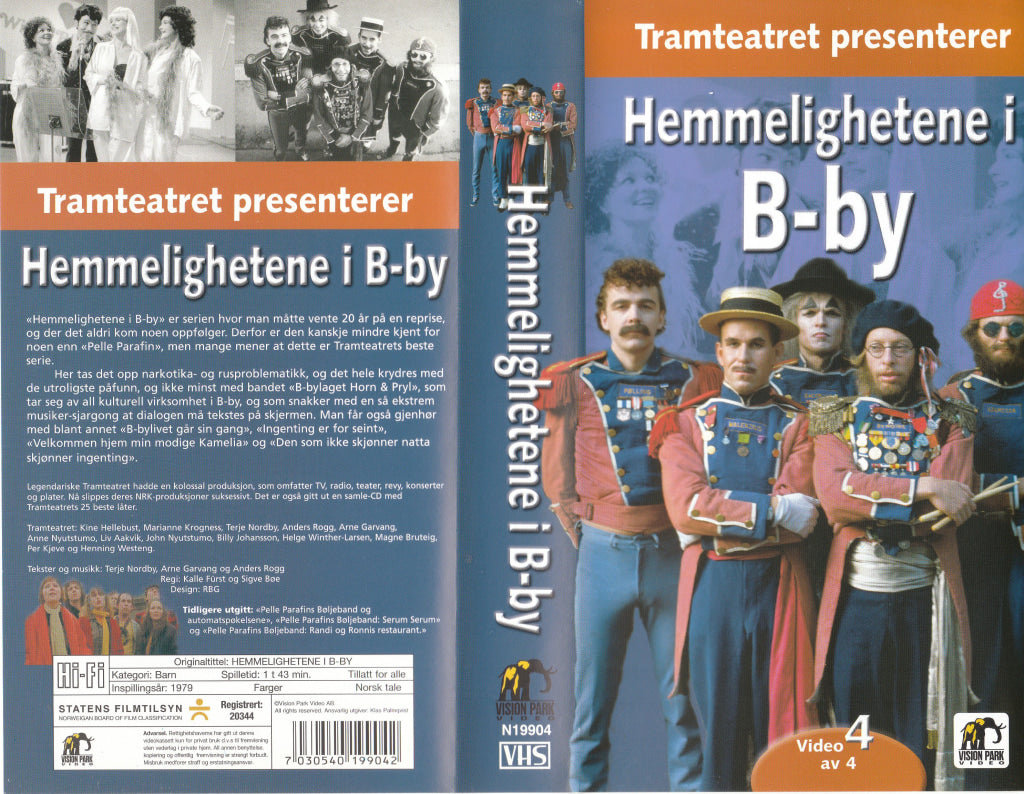 Download / Stream: Tramteateret. Vol. 4. Hemmelighetene i B-by. 1979. VHS SB. Norwegian. VHS