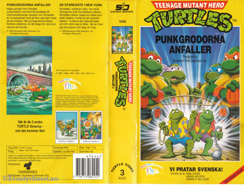 Download / Stream: Turtles. Vol. 3. Punkgrodorna anfaller. 1987-1991. VHS SB. Swedish dubbing. VHS