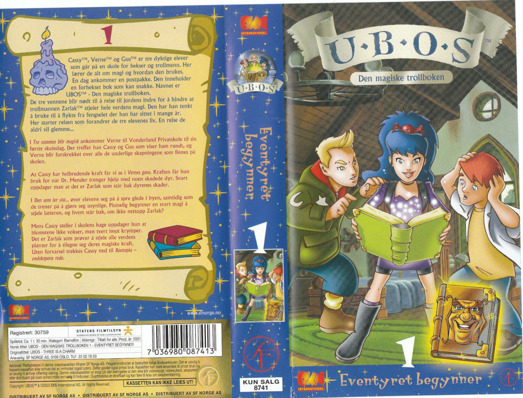Download / Stream: Ubos. Vol. 1. Eventyret Begynner. 2001. Vhs. Norwegian Dubbing. Vhs