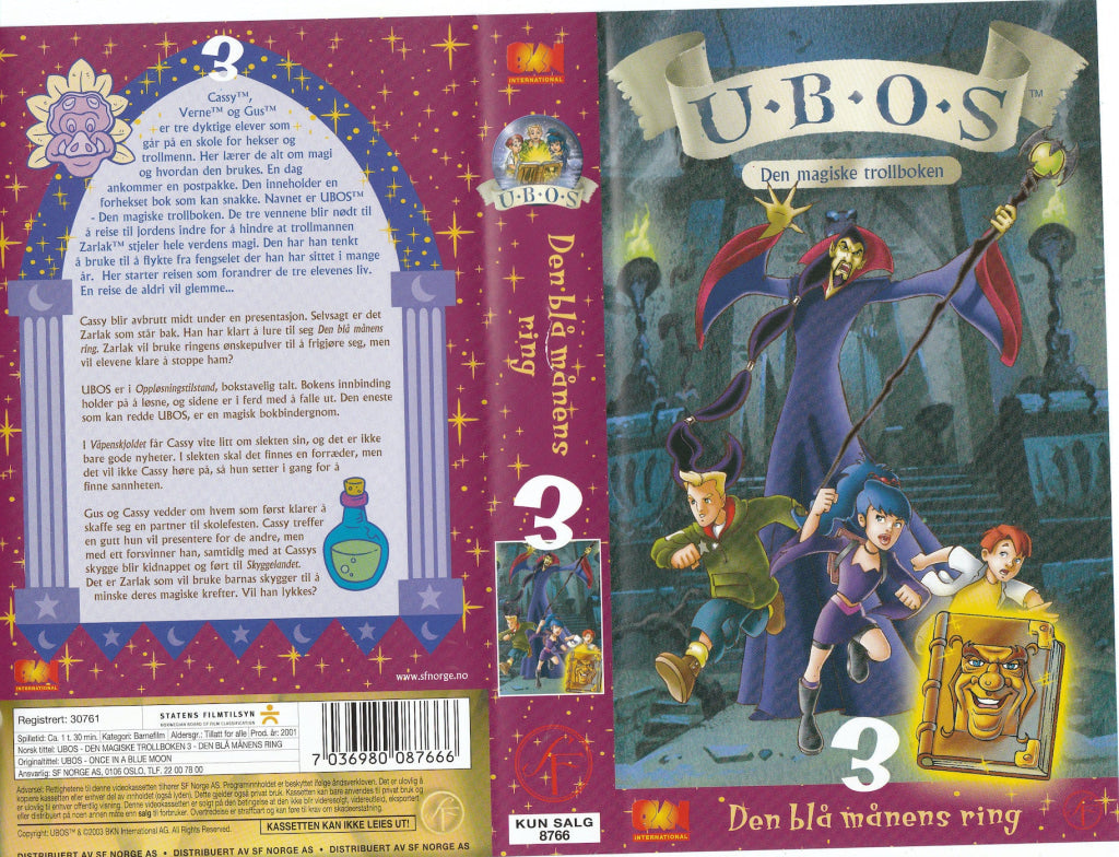 Download / Stream: Ubos. Vol. 3. Den Blå Månens Ring. 2001. Vhs. Norwegian Dubbing. Vhs