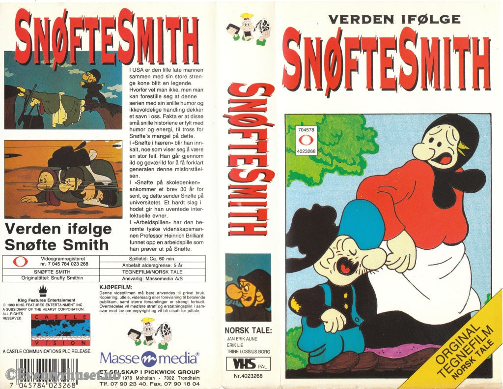 Download / Stream: Verden Ifølge Snøfte Smith. Vhs. Norwegian Dubbing. Vhs