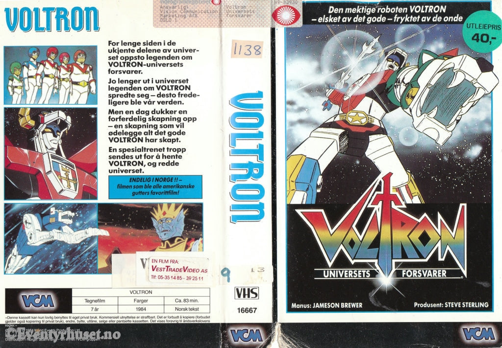 Download / Stream: Voltron. 1984. Vhs Big Box. Norwegian Subtitles. Stream