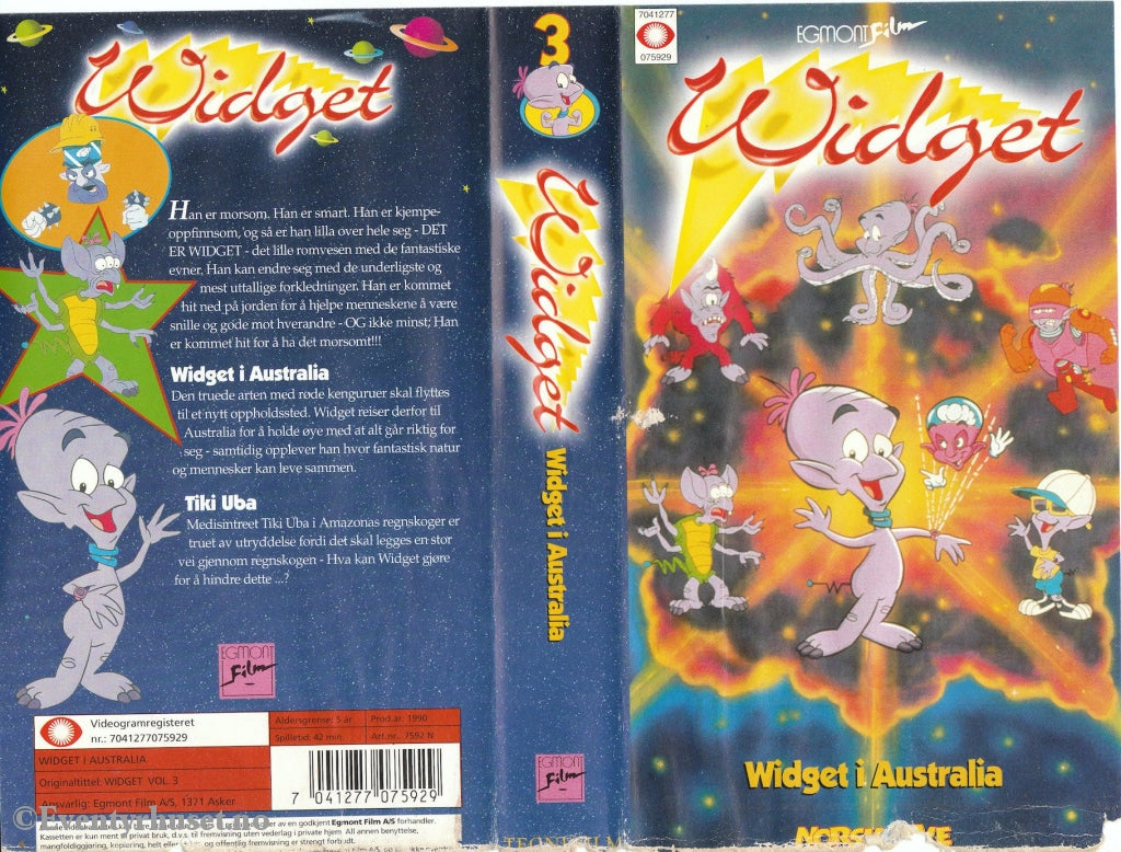 Download / Stream: Widget. Vol. 3. Widget I Australia. 1990. Vhs. Norwegian Dubbing. Vhs