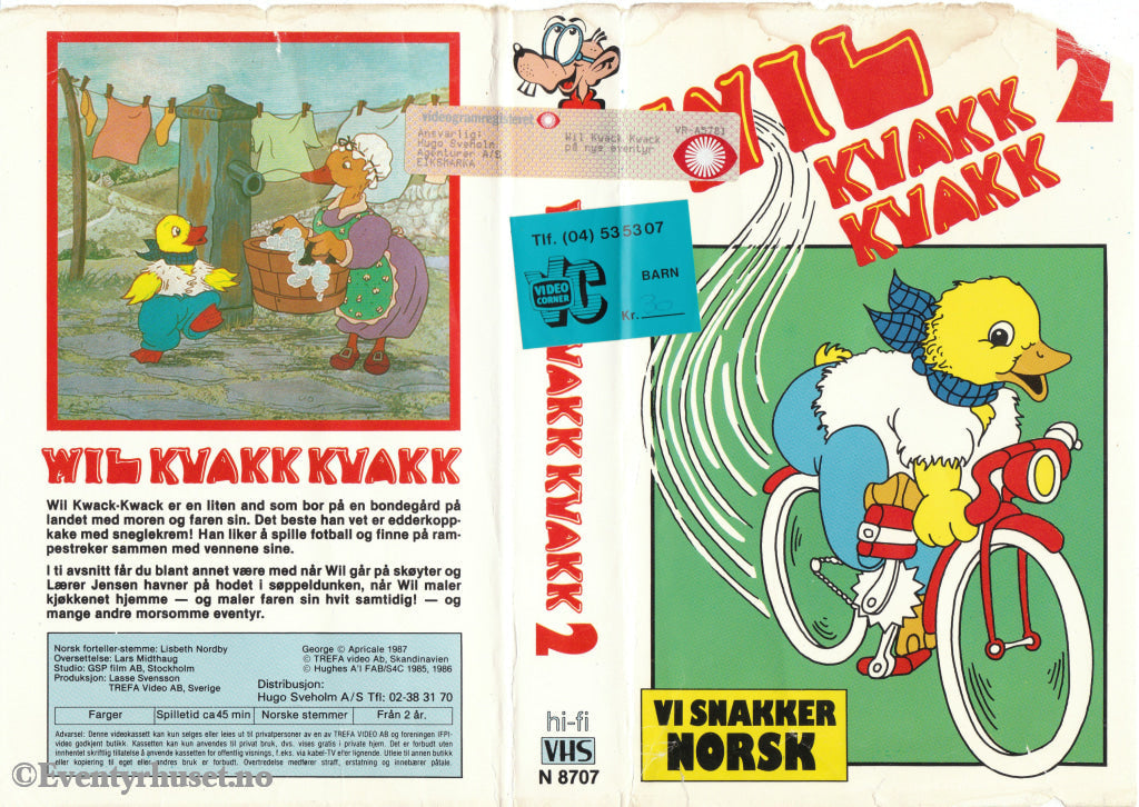 Download / Stream: Wil Kwack Kwack. Vol. 2. 1985/87. Vhs Big Box. Norwegian Dubbing.