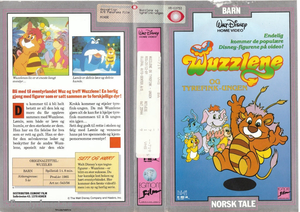 Download / Stream: Wuzzlene. Vol. 1. Wuzzlene Og Tyrefink-Ungen. 1985. Vhs Big Box. Norwegian