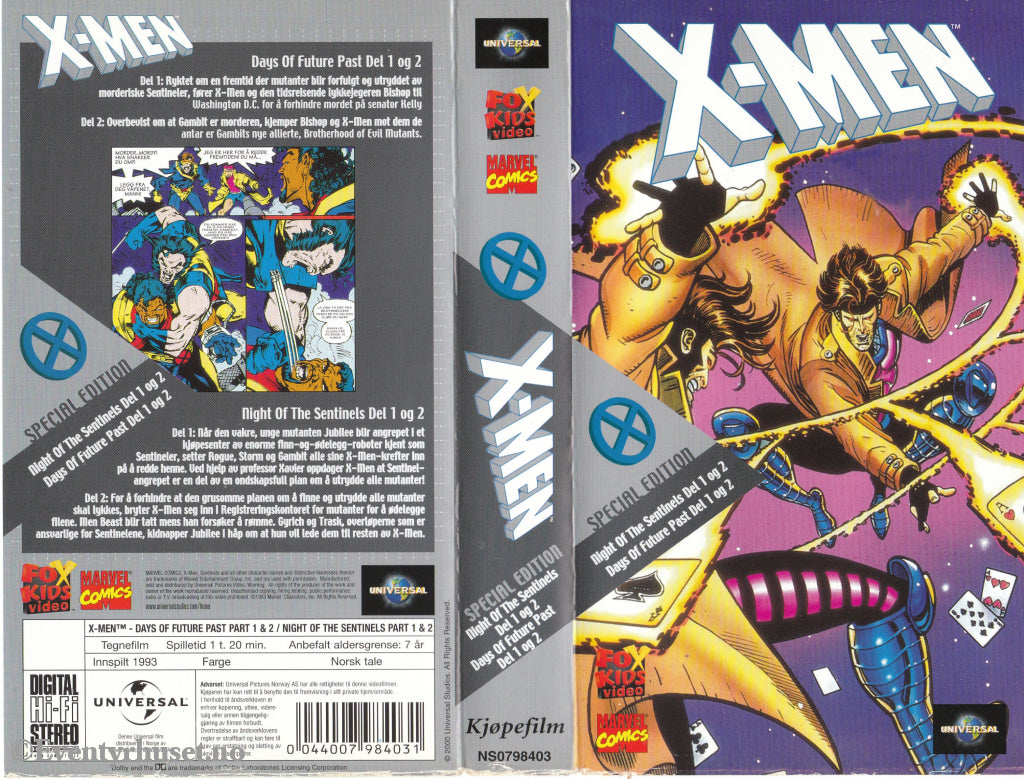 Download / Stream: X-Men. Night Of The Sentinels 1 & 2 / Days Of Future Past 1 & 2. 1993. VHS SB. Norwegian dubbing. VHS