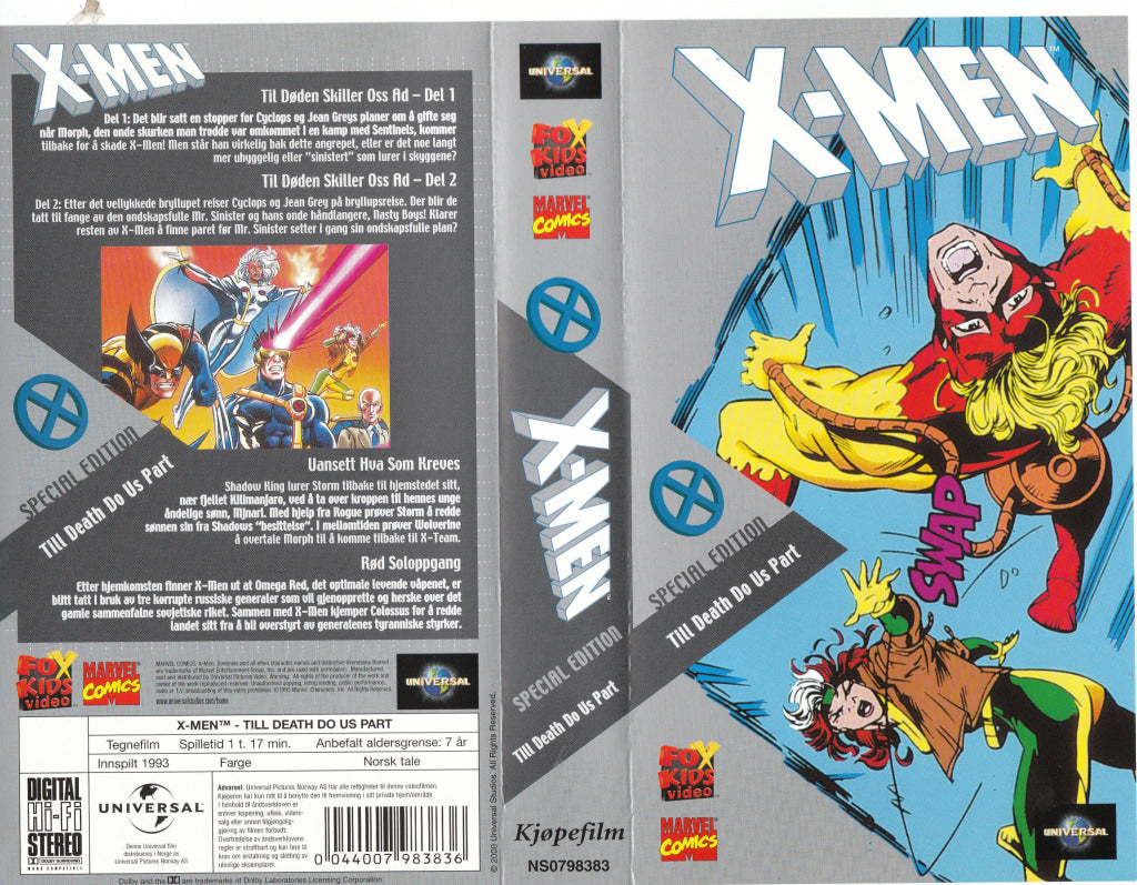 Download / Stream: X-Men. Till Death Do Us Part. 1993. VHS SB. Norwegian dubbing. VHS