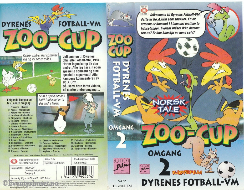 Download / Stream: Zoo Cup. Omgang 2. 1993. Vhs. Norwegian Dubbing. Vhs