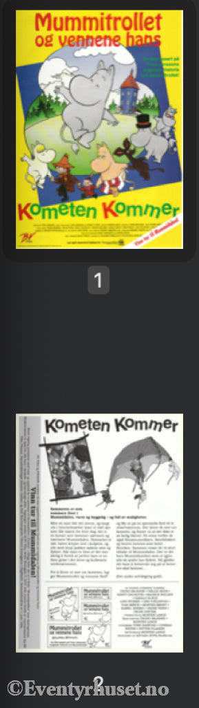 Download: Tove Jansson´s Mummitrollet - Kometen Kommer. Unik Brosjyre På 2 Sider Med Norsk Tekst