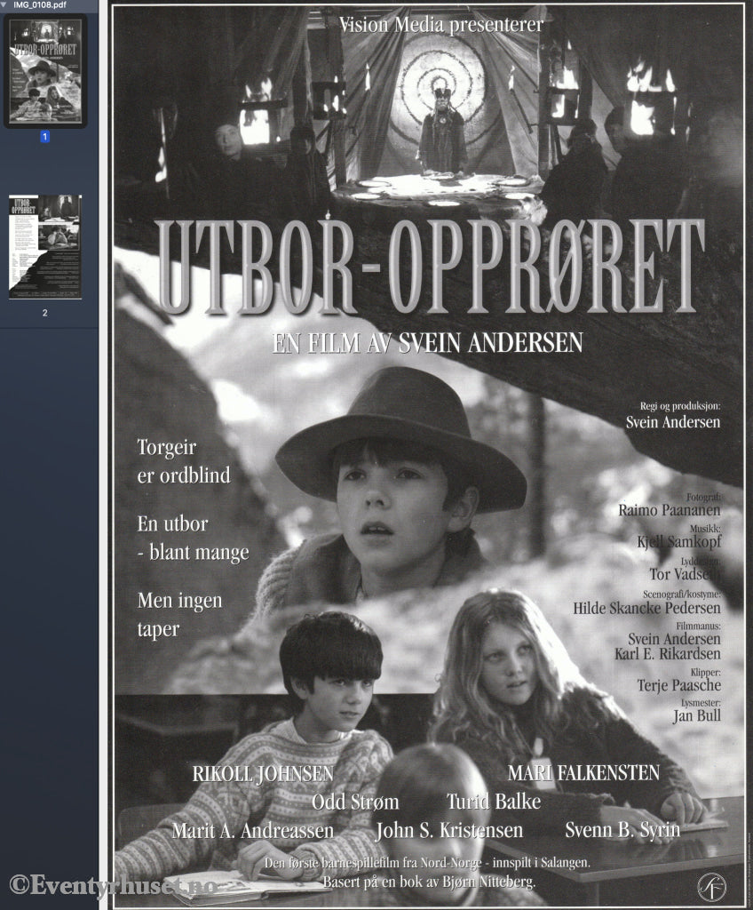 Download: Utbor-Opprøret. Unik Brosjyre På 2 Sider Med Norsk Tekst (Vaskeseddel). Digital Fil I