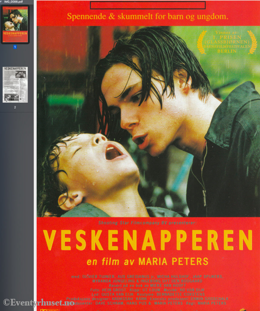 Download: Veskenapperen. Unik Brosjyre På 2 Sider Med Norsk Tekst (Vaskeseddel). Digital Fil I