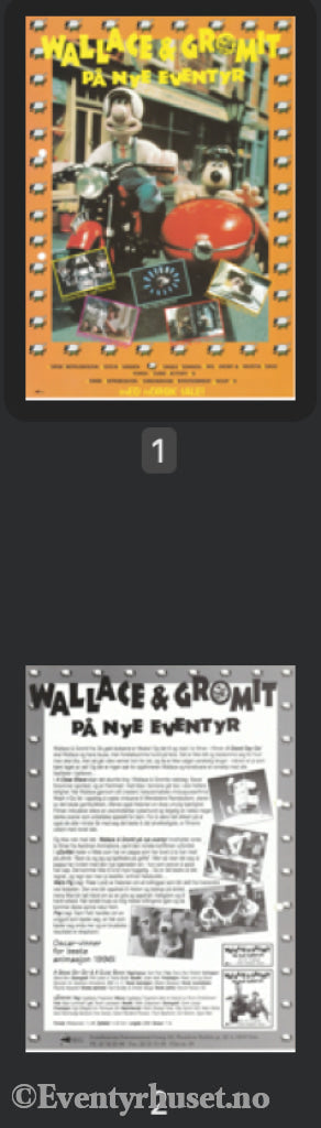 Download: Wallace På Nye Eventyr. Unik Brosjyre 2 Sider Med Norsk Tekst (Vaskeseddel). Digital Fil I