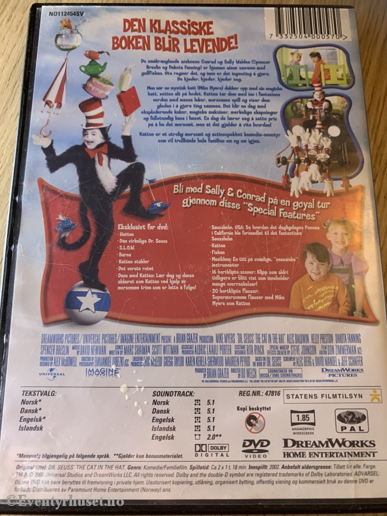 Dr. Seuss Katten. 2006. Dvd. Dvd