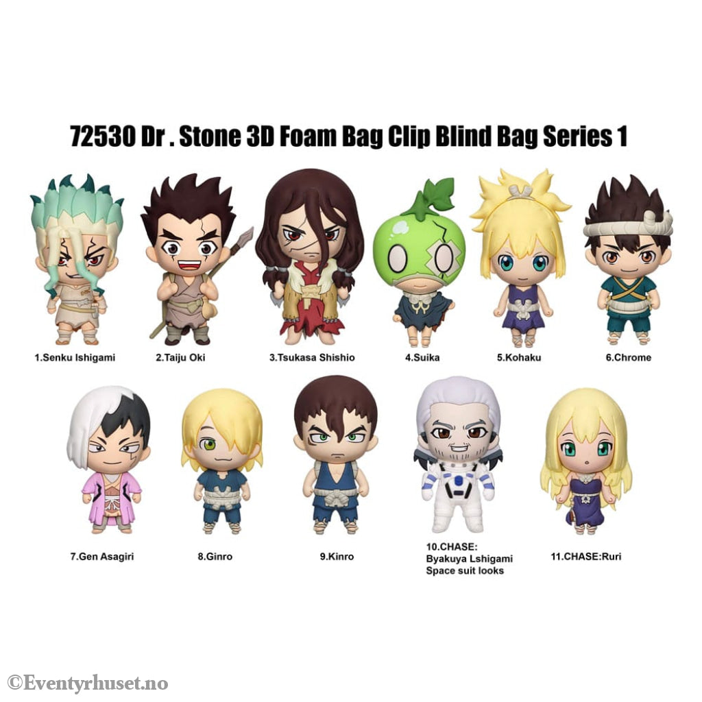 Dr. Stone 3D PVC Bag Clips Series 1 Display (24) Fashion & Accessories