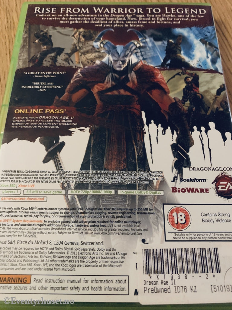 Dragon Age Ii. Xbox 360.