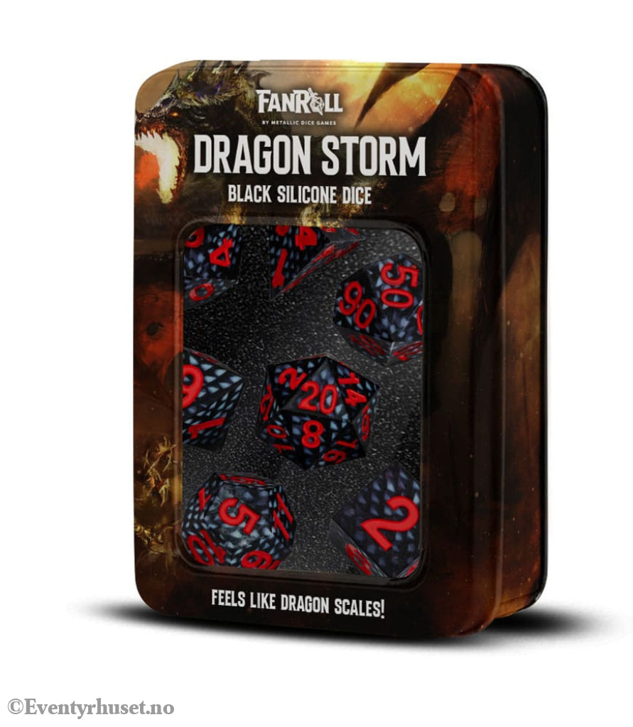 Dragon Storm Sharp Edge Silicone Dice Set Black Dragon Scales (7) Games