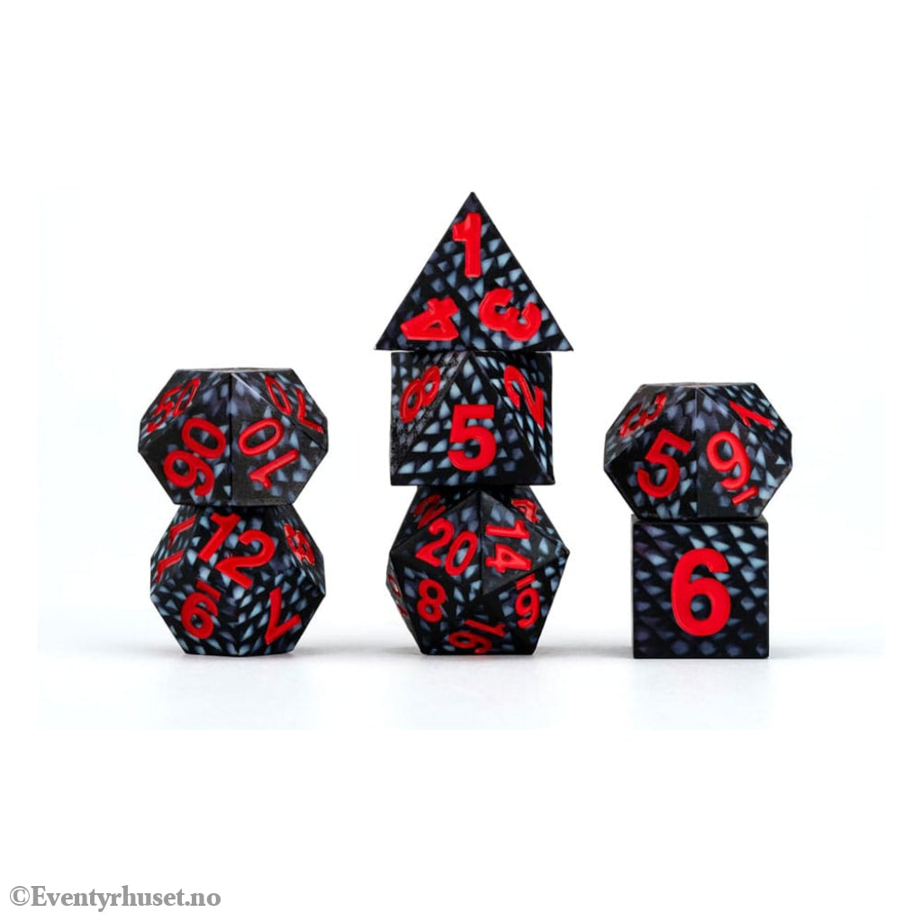 Dragon Storm Sharp Edge Silicone Dice Set Black Dragon Scales (7) Games