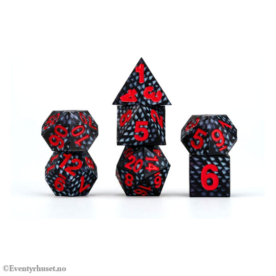 Dragon Storm Sharp Edge Silicone Dice Set Black Dragon Scales (7) Games