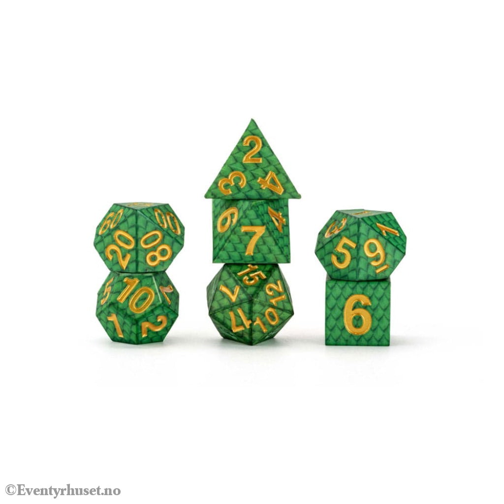Dragon Storm Sharp Edge Silicone Dice Set Green Dragon Scales (7) Games