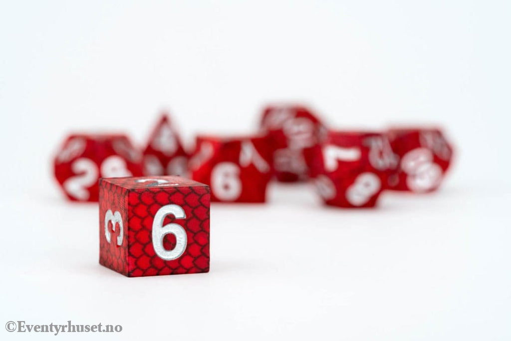 Dragon Storm Sharp Edge Silicone Dice Set Red Dragon Scales (7) Games