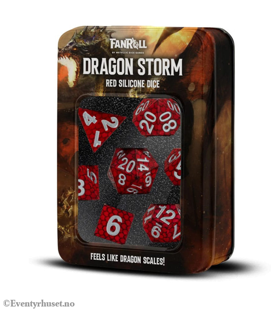Dragon Storm Sharp Edge Silicone Dice Set Red Dragon Scales (7) Games