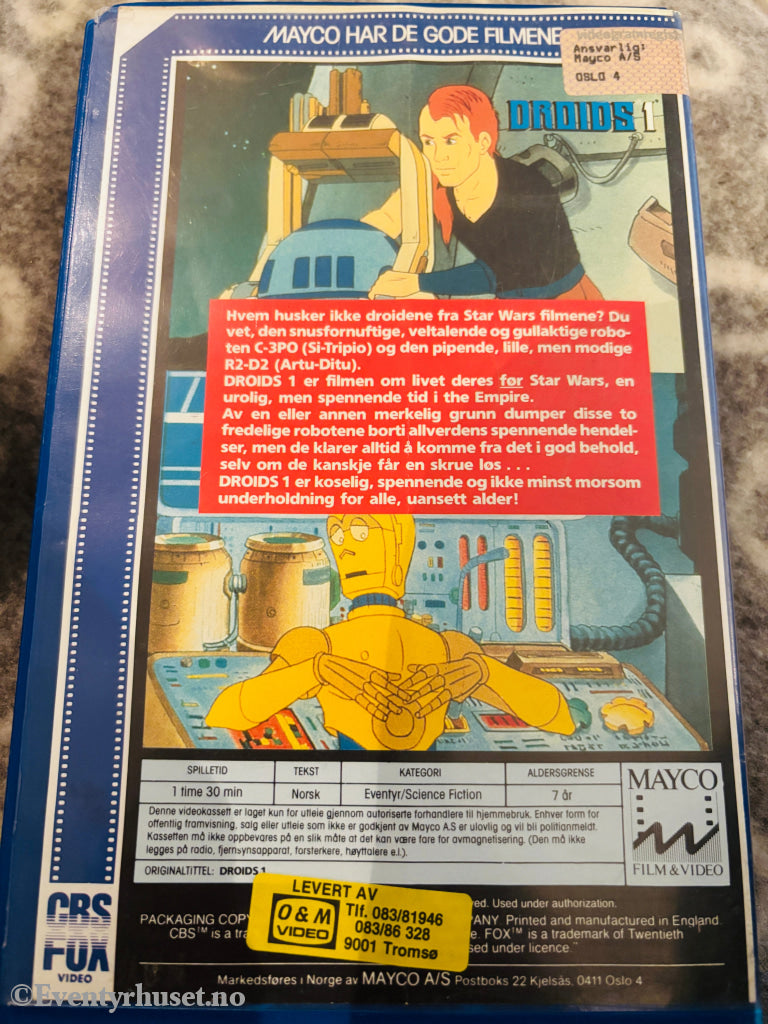 Droids. Vol. 1. 1985. VHS Big Box. VHS Big Box